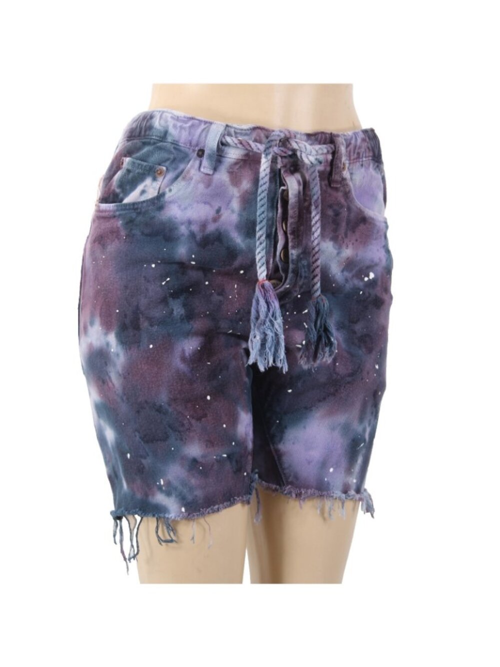 Dr Collectors Hollywood Shorts Sz XS x 7 Navy Blue Purple White Denim No Fabric - Picture 3 of 11